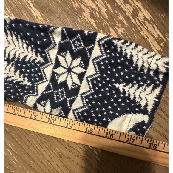 Old Navy Christmas Holiday Pajamas PJ's Blue Fair Isle Flannel Cotton Set Small - Picture 3 of 12